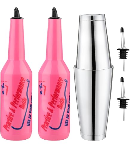 Shakers à Cocktail Oikabio - Lot De 2 (blanc Et Argenté) - Pour Bar, Pub Et Entraînement Flair