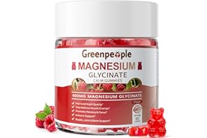 GREENPEOPLE Magnesium Glycinate Gummies 400mg - Sugar Free Magnesium Supplement with Magnesio Citrate, Vitamin D, and B6 for Calm Support & Sleep for Adults - High Absorption - Raspberry Gummies