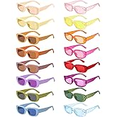 16 Pack Rectangle Sunglasses for Women Retro Colored Square Glasses Bulk 90s Vintage Eyewear Uniex Adults