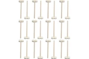 24 Pcs Mini Wooden Hammers Hammers for Chocolate, Small Natural Wood Mallets