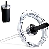 Prurex 20 oz Straw Lid - Replacement Leak - Proof Cover for 3.2 - inch Press - Fit Cup Mouths of Brands: TEEZWONDER, LEIOH, VIWIS, SUNWILL, NewEleven, MJZAKEFR, AXIARA, Niduilef, SANDJEST (Black)