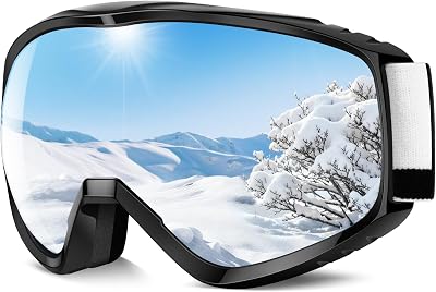 Findway Ski Goggles OTG Anti-fog UV Protection Silver