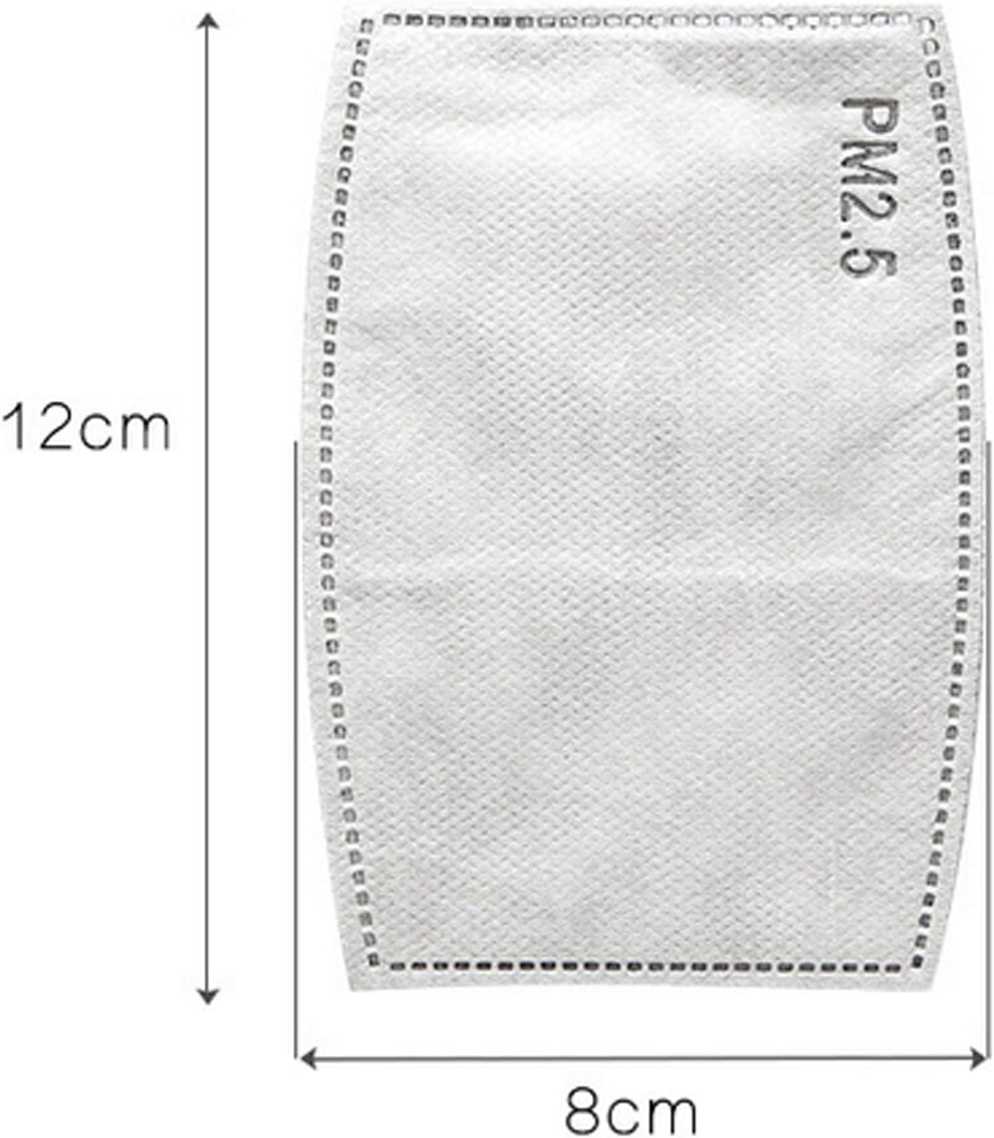 Adult PM2.5 Activated Carbon Filter, Breathing Insert 5 Layers Protective Filter for Men Women(Adult Size) (100 PACK)