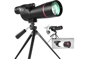 HD Spotting Scopes with Tripod and Phone Adapter, BAK4 Prism FMC Zoom Waterproof Telescope for Bird Watching Wildlife Scenery