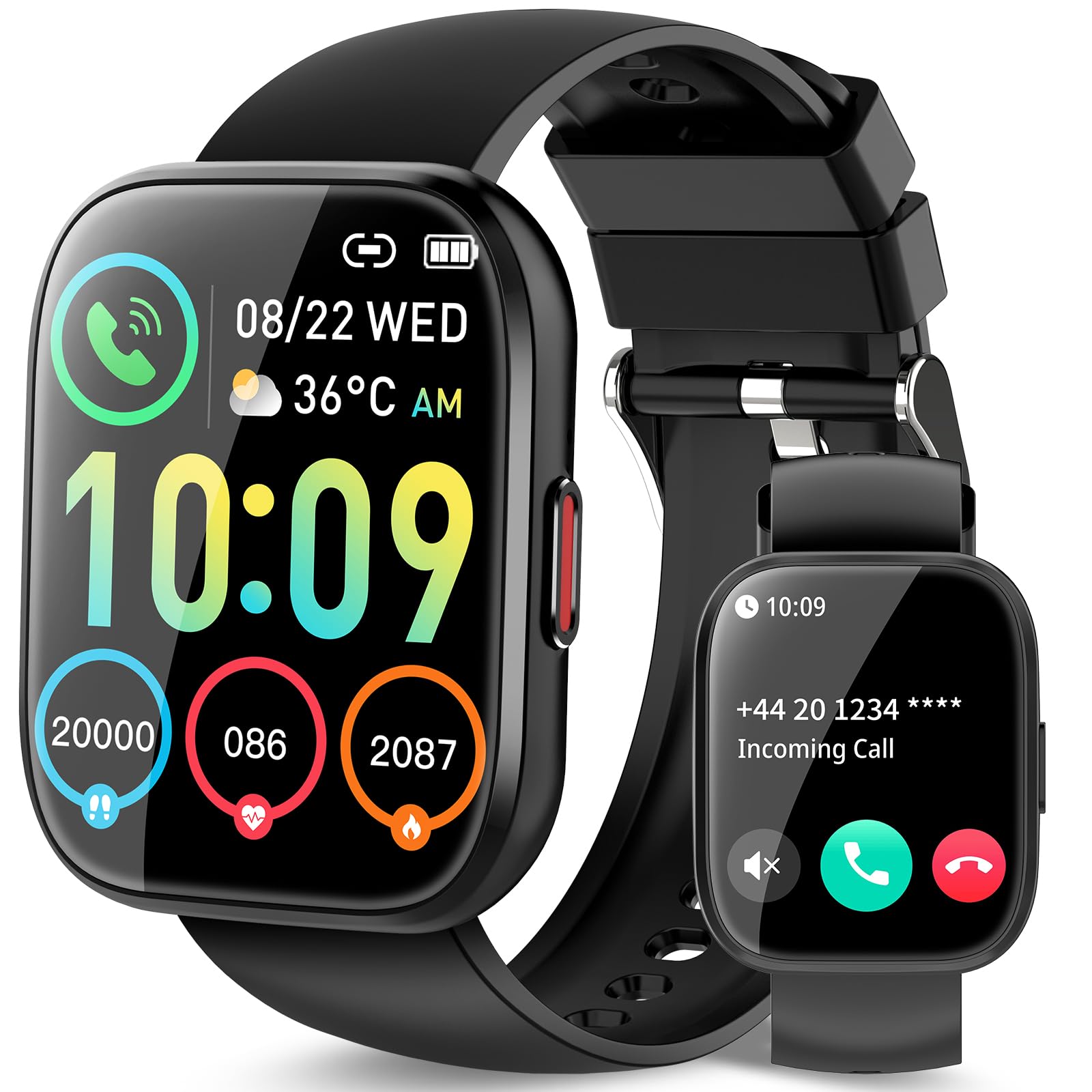 Photo 1 of Smart Watch for Men Waterproof Smart Watches, Fitness Tracker, Pedometer, Smartwatch for Android iOS,Black