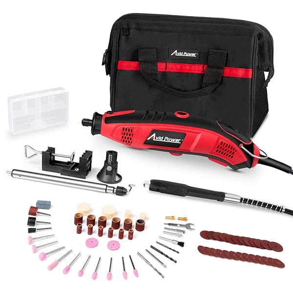 Avid Power Rotary Tool Kit with 102pcs Accessories, Flex shaft, 3