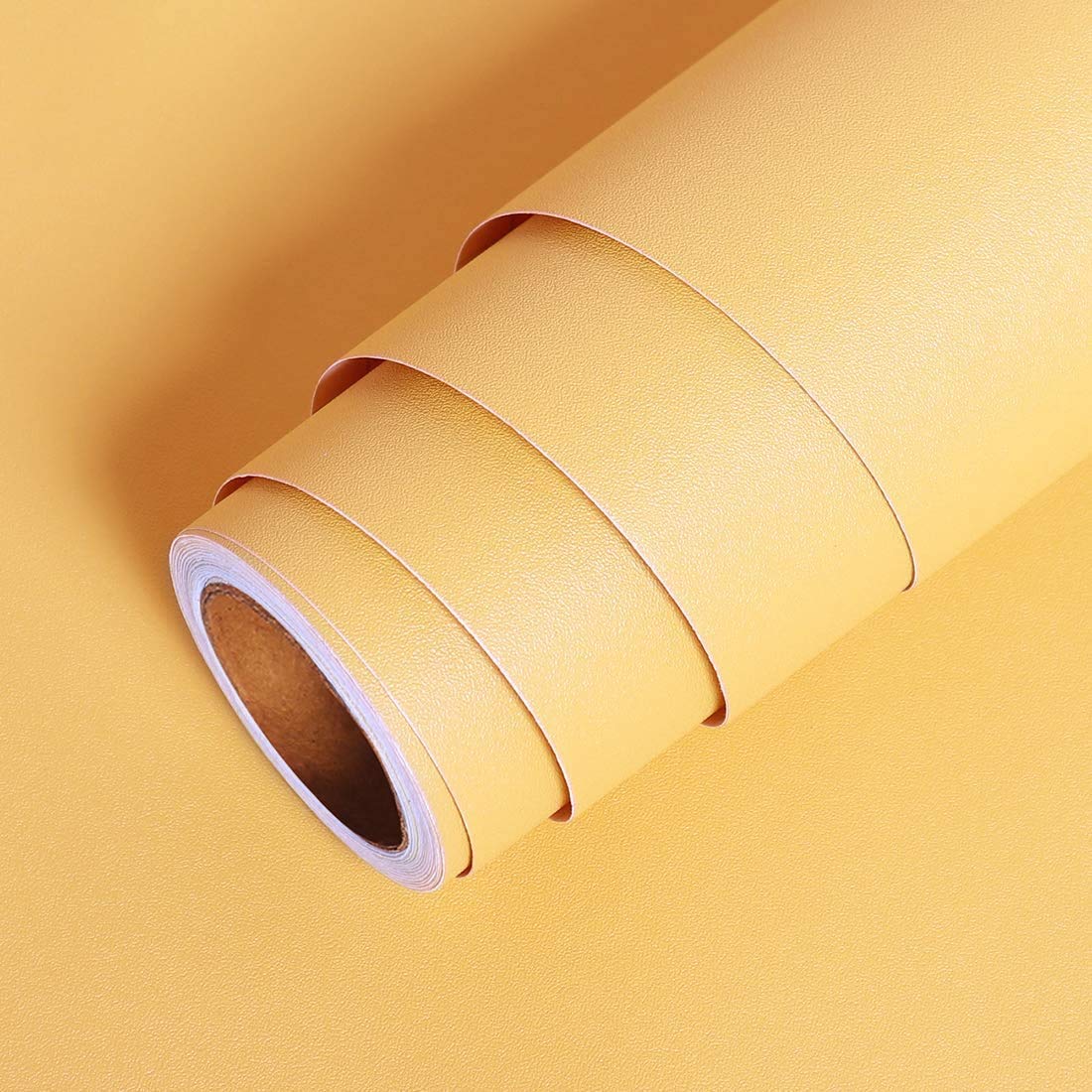 AUTOWRAP® Mustard Glossy Yellow Wallpaper Stick and Peel Decorative