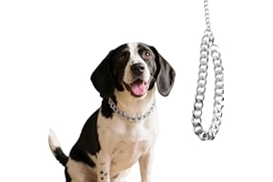 Cwyza Silver Dog Chain Necklace,Fashionable Cuban Link, Adjustable, Lightweight & Durable Metal Decoration (Silver, 21" (Neck Fits 20"-24"))