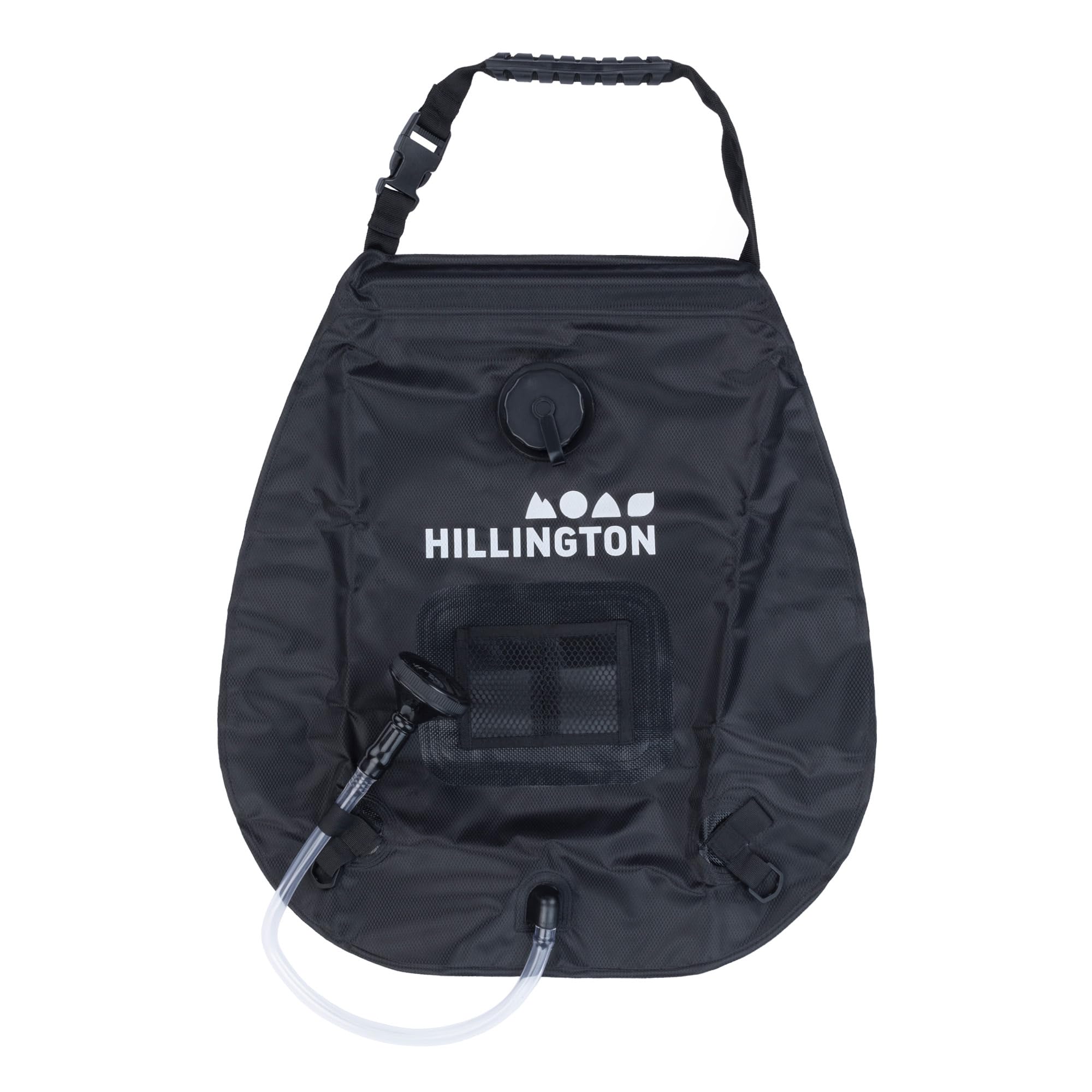 Fineway Premium 20L Solar Heating Camping Shower Water Bag For Hot Water With Temperature Thermometer 45°C – Removable Hose On/Off Head – For Camping Hiking Bathing Summer Garden Shower 5 Gallons