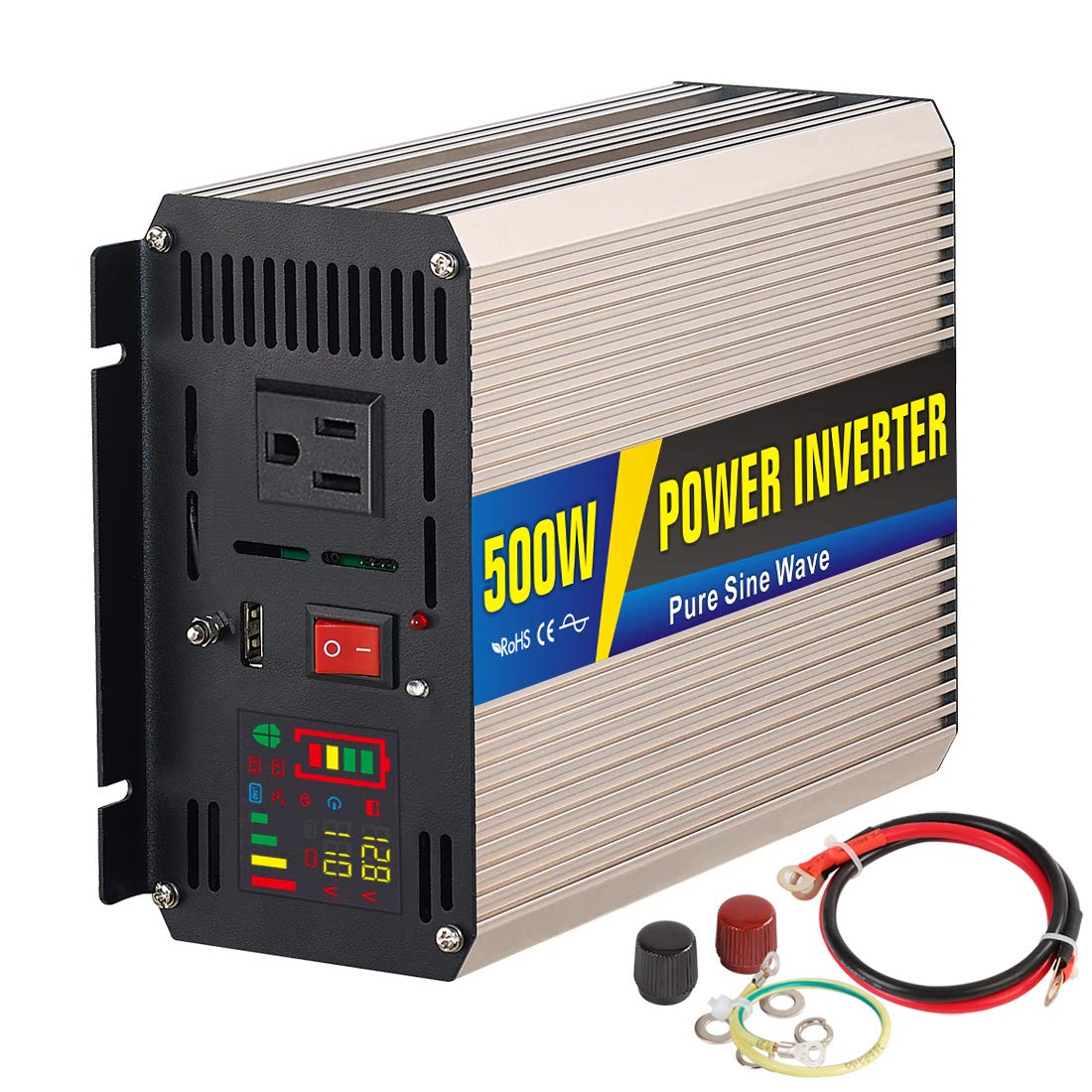 Inversor De Onda Sinusoidal Pura 12V LCD Inteligente Pantalla ...