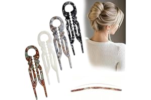 ELEFUTURA Prestige French Hair Pins - Serrated Anti-Slip Design, Curved Angle for Better Head Fit, New Elegant Hair Accessories for Women, Suitable for All Hair Types（4pcs）