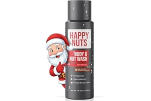 HAPPY NUTS Big Wood Body and Nut Wash - Moisturizing Men's Shower Gel, Bodywash with Deep Cleanse for Sensitive Skin - Men's Body Soap