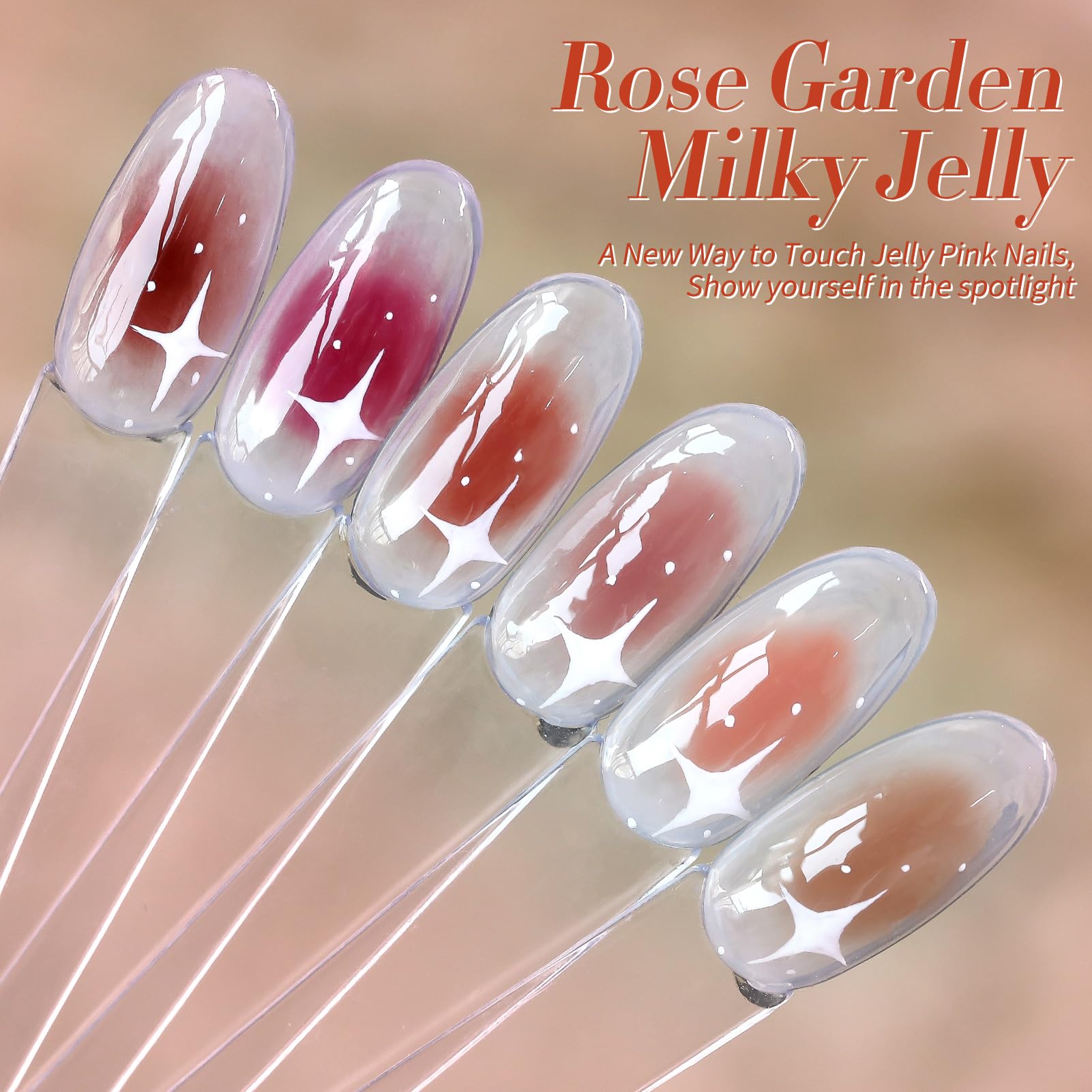 Born Pretty Jelly Burgundy Gel Nail Polish Fall Winter Jelly Wine Gel Polish Translucent Gel Polish Brown Purple Red Nude Colors Sheer Gel Polish Set Nail Art Varnish Manicure 6PCS - Image 3