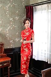Shanghai Story Short Sleeve Long Qipao Brocade