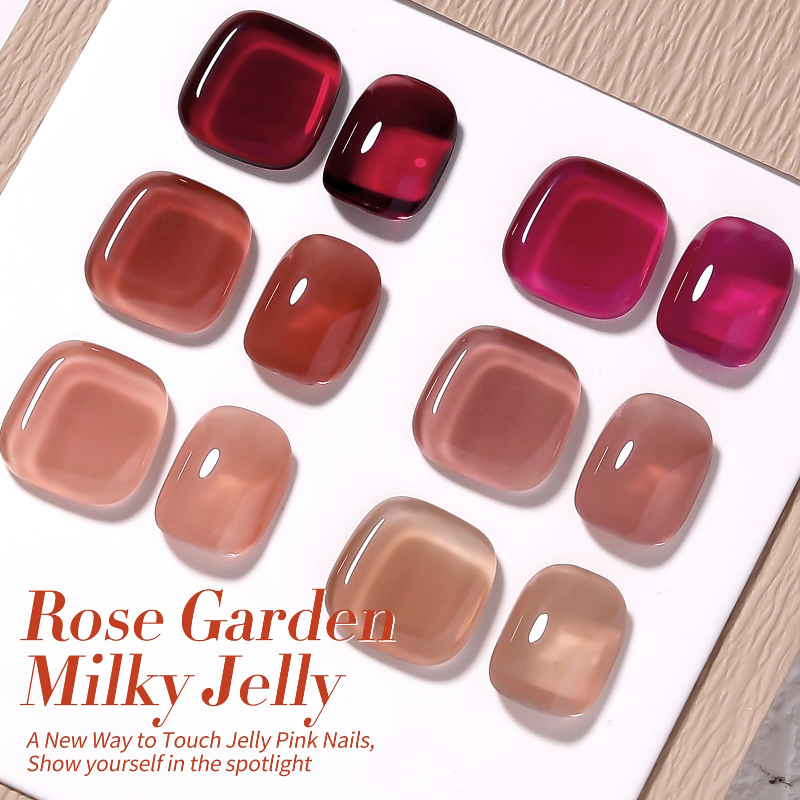Born Pretty Jelly Burgundy Gel Nail Polish Fall Winter Jelly Wine Gel Polish Translucent Gel Polish Brown Purple Red Nude Colors Sheer Gel Polish Set Nail Art Varnish Manicure 6PCS - Image 2
