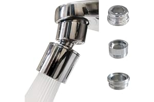 BOARNE Rotate Sink Faucet Aerator,kitchen bathroom faucet nozzle aerator,faucet extender, 360 degree swivel sprayer for sink tap head. (20° Angle 3 adapters)