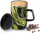 Ideus 16oz Vacuum Insulated Stainless Steel Coffee Mug with Handle and Slider