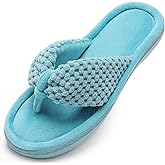 Parlovable Women's Memory Foam Flip Flop Slippers - Adjustable Thong, Anti-Slip Indoor/Outdoor House Slides with Cloud Comfort