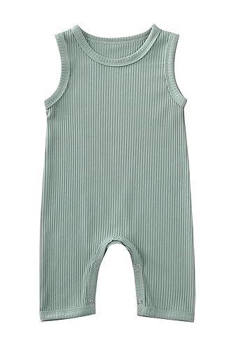 Kuriozud Newborn Infant Unisex Baby Boy Girl Button Solid Romper