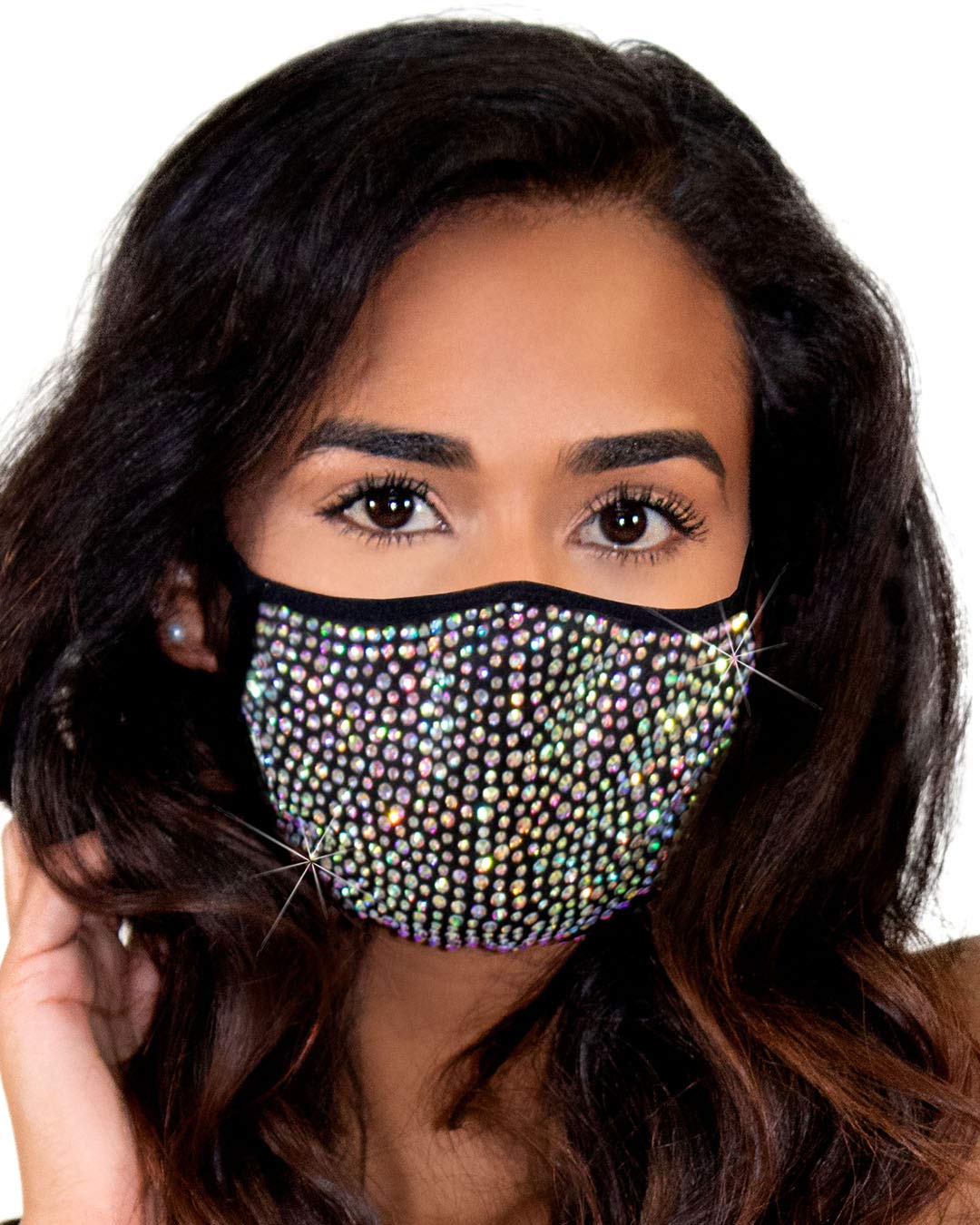 Leg Avenue Zuri Rhinestone Fashionable Face Mask, One Size