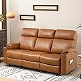 PALLOME Power Reclining Sofa, Electric 3-Seat Dual Recliner Sofa with USB Ports, Cup Holders, Wall Hugger Sofa & Couch for Living Room Home Theater Apartment RV (Brown)