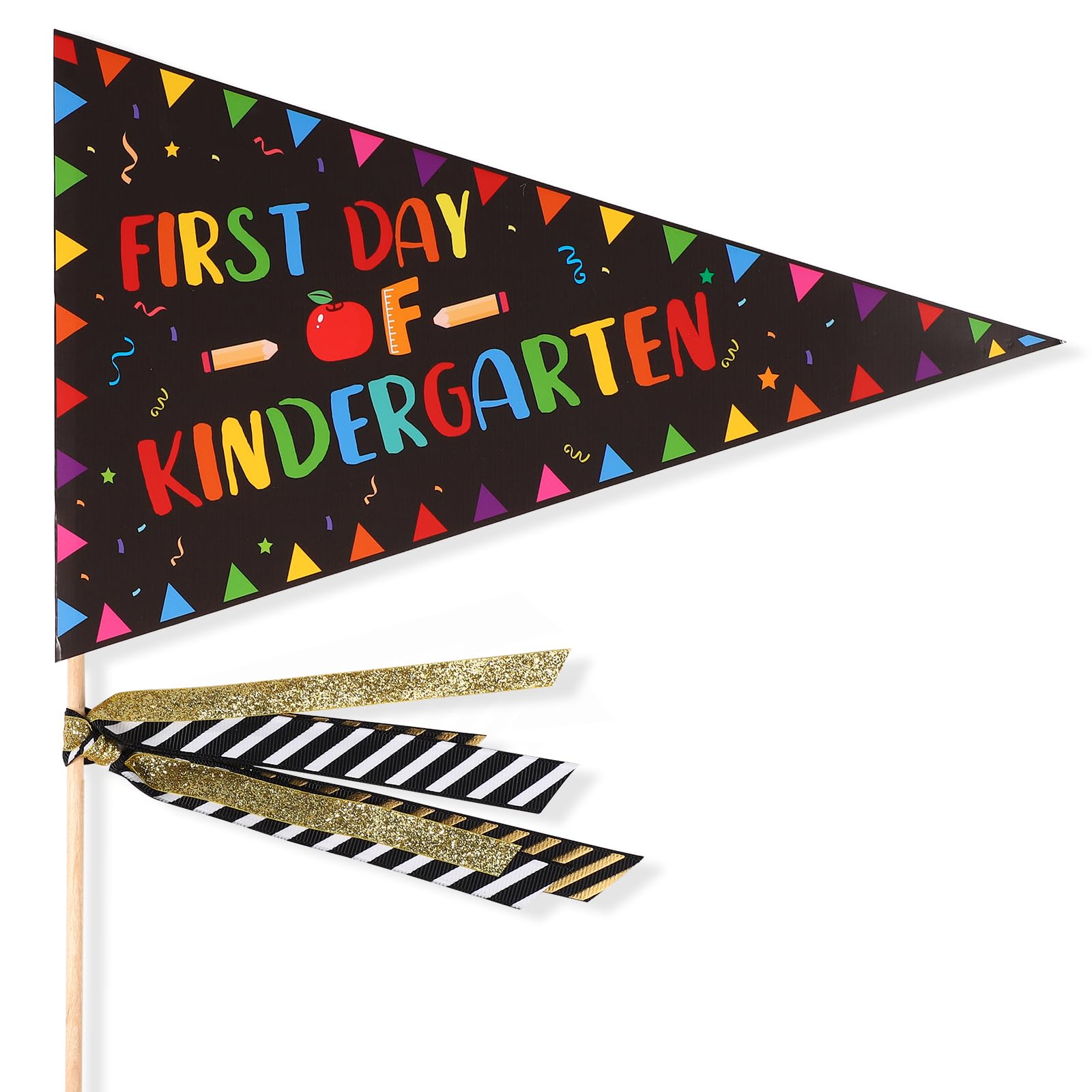 First Day of Preschool Banner, 1st Day Kindergarten Flag with Ribbons Pennant Banner Flags Back to School Decorative Creative Kindergarten Flag for School Decorations First Day Supplies