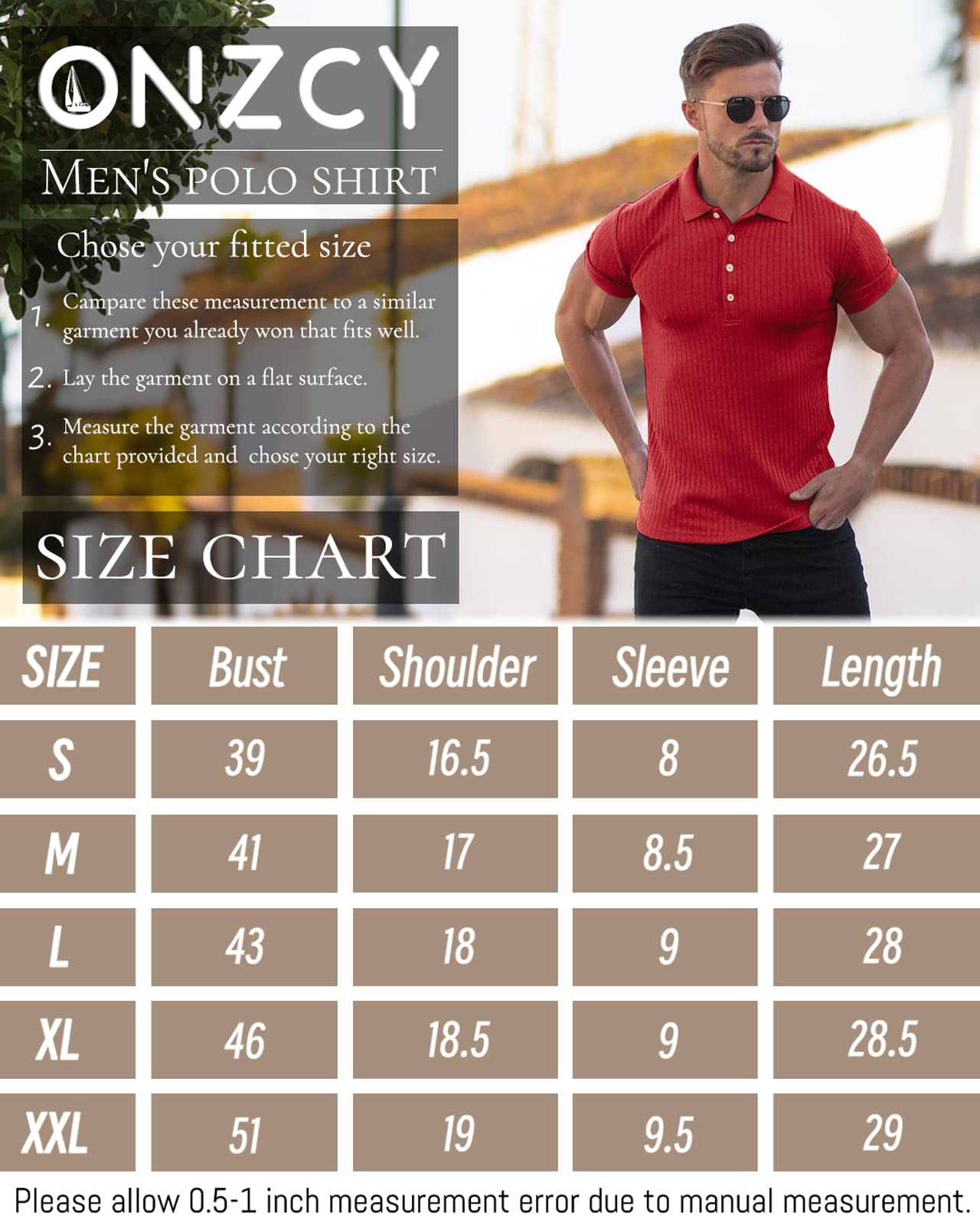 Muscle Polo Shirts for Men Short Sleeve Slim Fit Golf Shirts for Men Casual Dry Fit T Shirts Ribbed Knit Bowling Shirts
