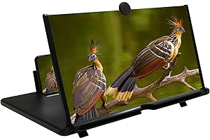 AILENYUN 14" Mobile Phone Screen Magnifier，3D HD Mobile Phone Magnifier Projector Screen for Movies, Videos, Foldable Phone Stand with Screen Amplifier，Supports All Smartphones (Black, 14 inches)