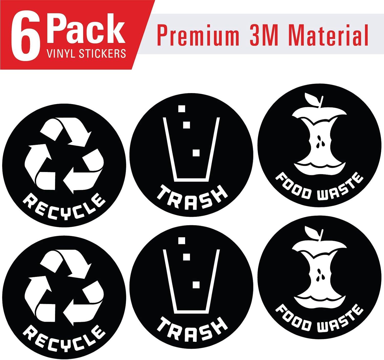 Amazon Com Recycle Trash And Compost Food Waste Bin Logo