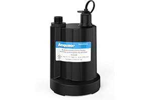 Acquaer 1/3 HP Submersible Water Pump 2160GPH Sump Pump Thermoplastic Utility Pump Portable Electric Water Pump Water Remove for Basement Hot Tubs Garden Pool Cover Draining with 10 ft Cord