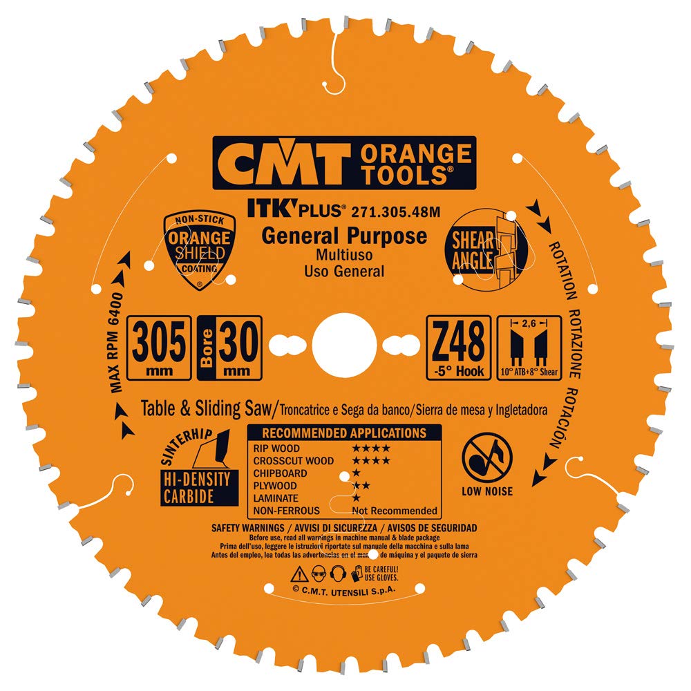 CMT 271.305.48M ITK Plus RIP and Crosscut Saw Blade HW 305X2.6/1.8X30 Z48