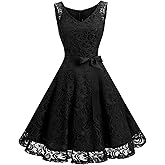 Dressystar Women Floral Lace Bridesmaid Party Dress Short Prom Dress V Neck