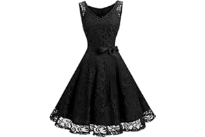 Dressystar Women Floral Lace Bridesmaid Party Dress Short Prom Dress V Neck