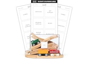 SAVVY & SORTED Organizing Labels for Storage Bins, 152 Craft & Kid Playroom Labels for Containers on White Sticker with Black Text, Home Labels for Storage Containers, Labels for Craft Room, Kid Room Labels