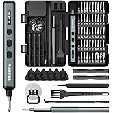 STREBITO Mini Electric Screwdriver, 67 in 1 Electric Screwdriver Kit - 50 S2 Preicison Bits, 5 Torque Settings, Organized Storage, Mini Power Screwdriver Rechargeable Tool Kit for PC Electronics