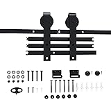 Simplespell 6.6ft Sliding Barn Door Hardware Kit, 5 Tracks Stitching for More Firmness, Fit for 35"40" Wide Door Panel, Upgra