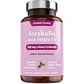 Vitamin Bounty Forskolin Maximum Strength for Weight Loss - Natural Coleus Forskohlii Root Extract Supplement - 20% Standardized Forskolin Powder - Weight Management Support - 60 Capsules
