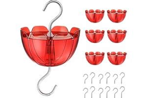 TINLAVIY 6-Pack Hummingbird Feeder Ant Guard-Large Ant Moat for Hummingbird Feeders, Outdoor Ant-Proof Handing Feeders Accessories,Twist & Clean Ant Guard,6 Ant Motes for Healthy Birds with Level Window(6 Set)