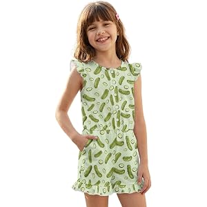 ZPINXIGN Girls Summer Outfits Button Up Romper with Pockets for 5-14 Years Kids Beach Outdoor One Piece