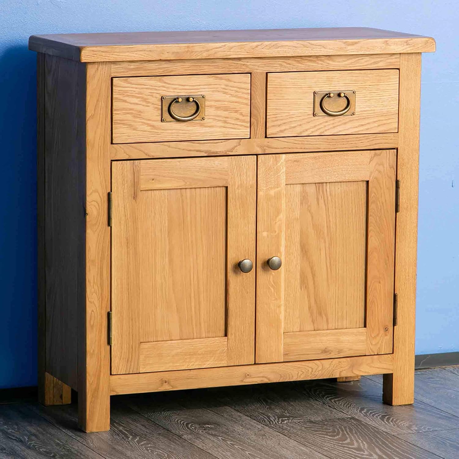 RoselandFurniture Surrey Oak Small Sideboard, Honey Oak, 90 x 80 x 36 cm - Image 4