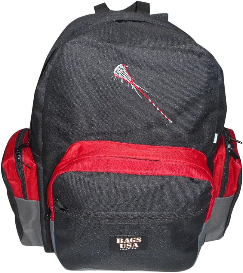 BAGS USA Lacrosse Equipment Backpack Holds All Your Gear with Embroidery Lacrosse Logo Included.