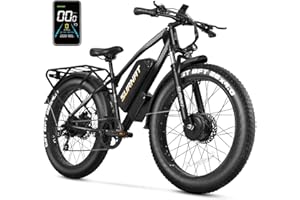 SURNAT Electric Bike for Adults - Dual Motor AWD 2000W 32MPH Ebike with 48v/22.5Ah Removable Battery, 26x4.0 Fat Tire Mountain Electric Bicycle, Hydraulic Disc Brake E-Bike for Men Women
