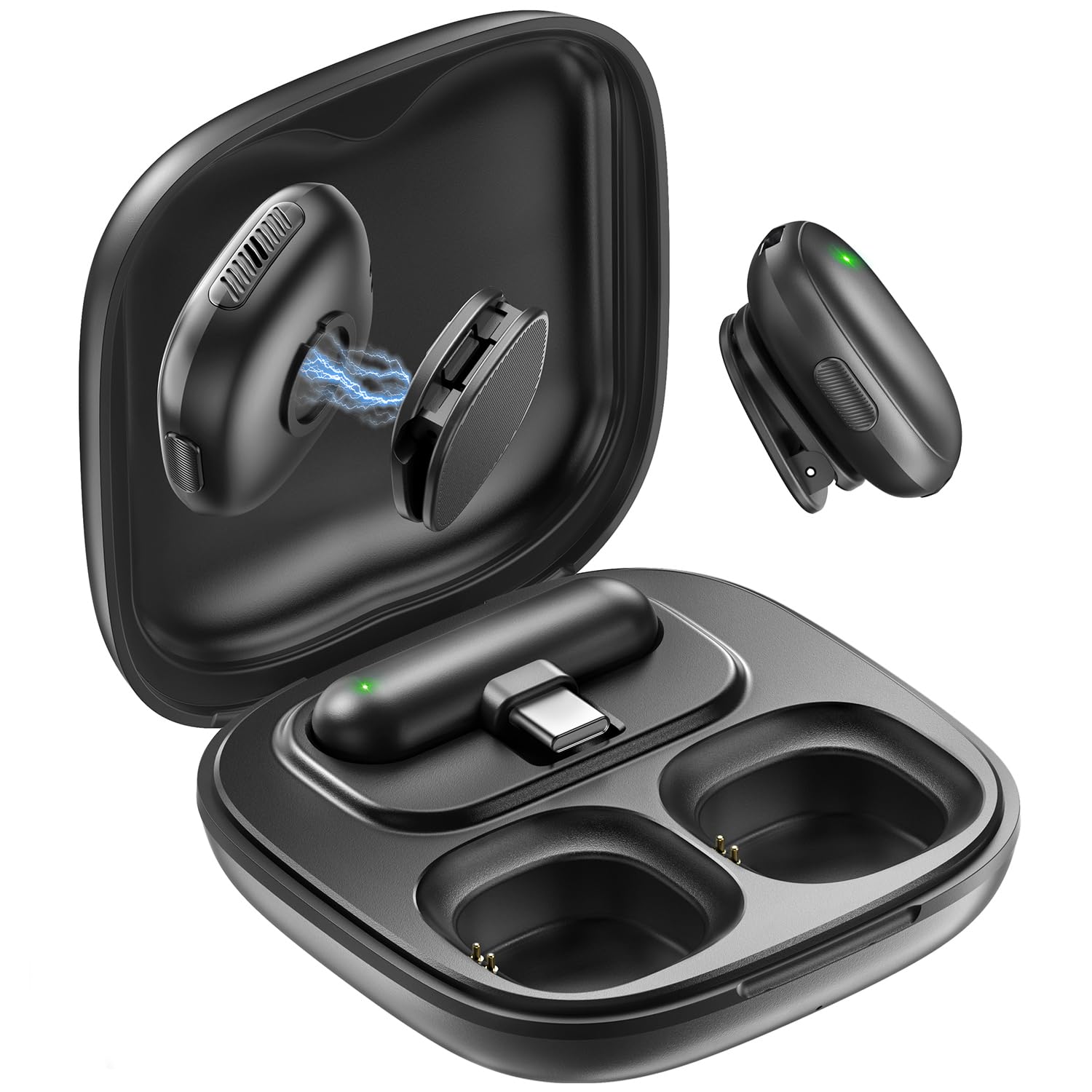 Photo 1 of Mini Wireless Lavalier Microphone for iPhone/Android/PC/Tablets with USB-C Plug, AI Noise Cancelling, Magnetic Mic, 40H Battery Life with Charging Case, Lapel Microphone Wireless for Video Recording