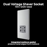 British General BG Dual Voltage Shaver Socket Brushed Steel 115/240V FBS20G view 4