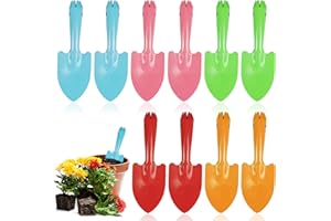CODOHI Mini Colorful Trowel Metal Garden Hand Shovels, 10 pcs Garden Tools for Kids Teens Adults Soil Planting Sand Box