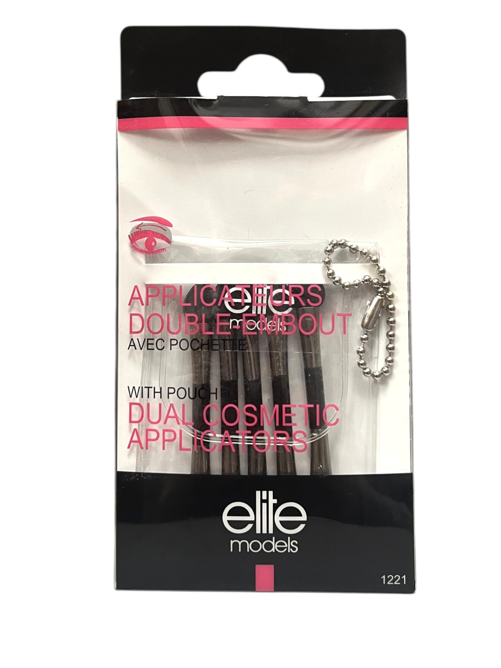 Elite Models Double-Ended Applicators Eye Shadow, 5pcs, Purple, Foam, Synthetic Foam Bristles, 65mm, Eyeshadow Brush, Cosmetic Brush