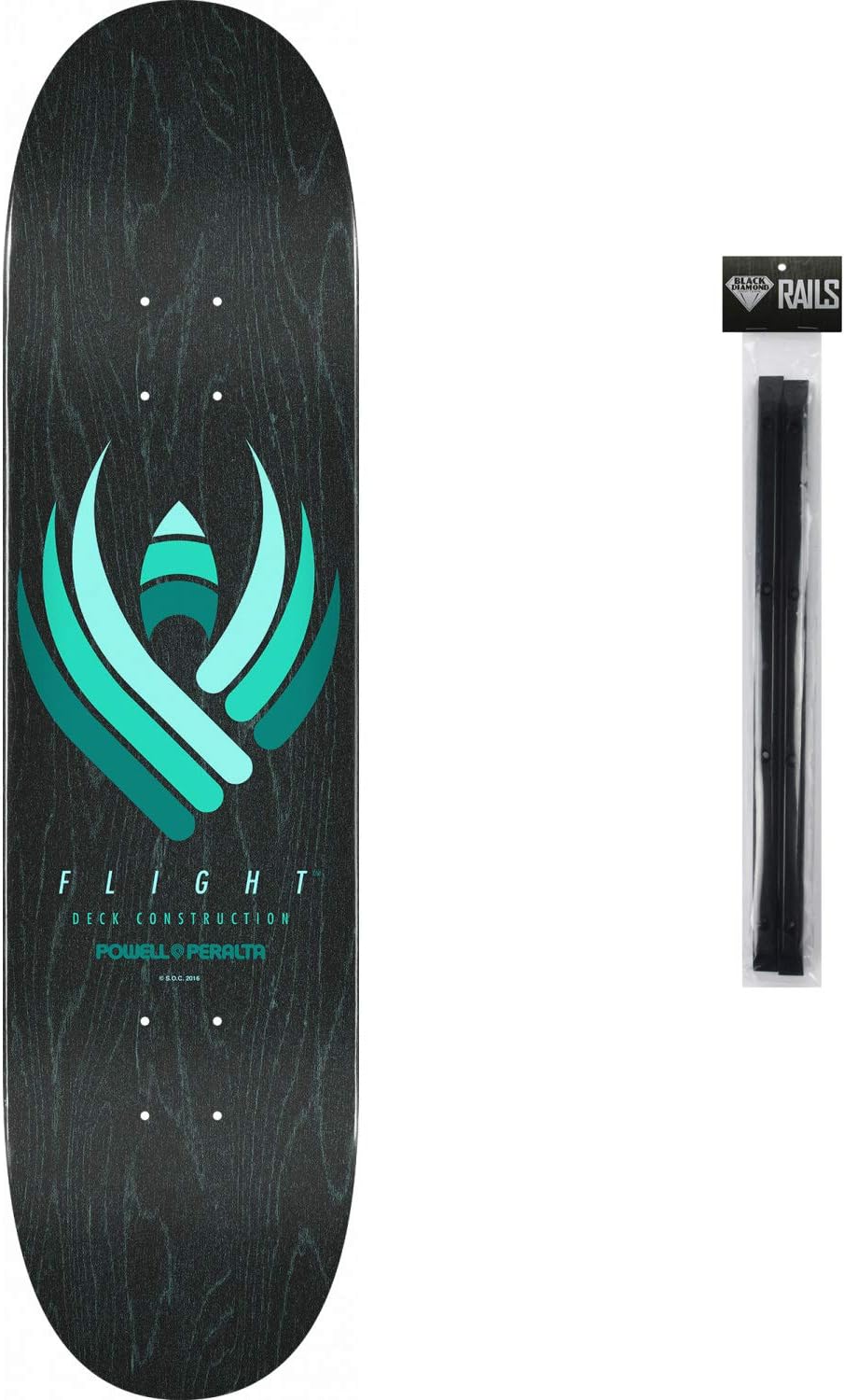 Powell Peralta Skateboard Deck Flight 246 Black 9.0" x 32.95" with Rails