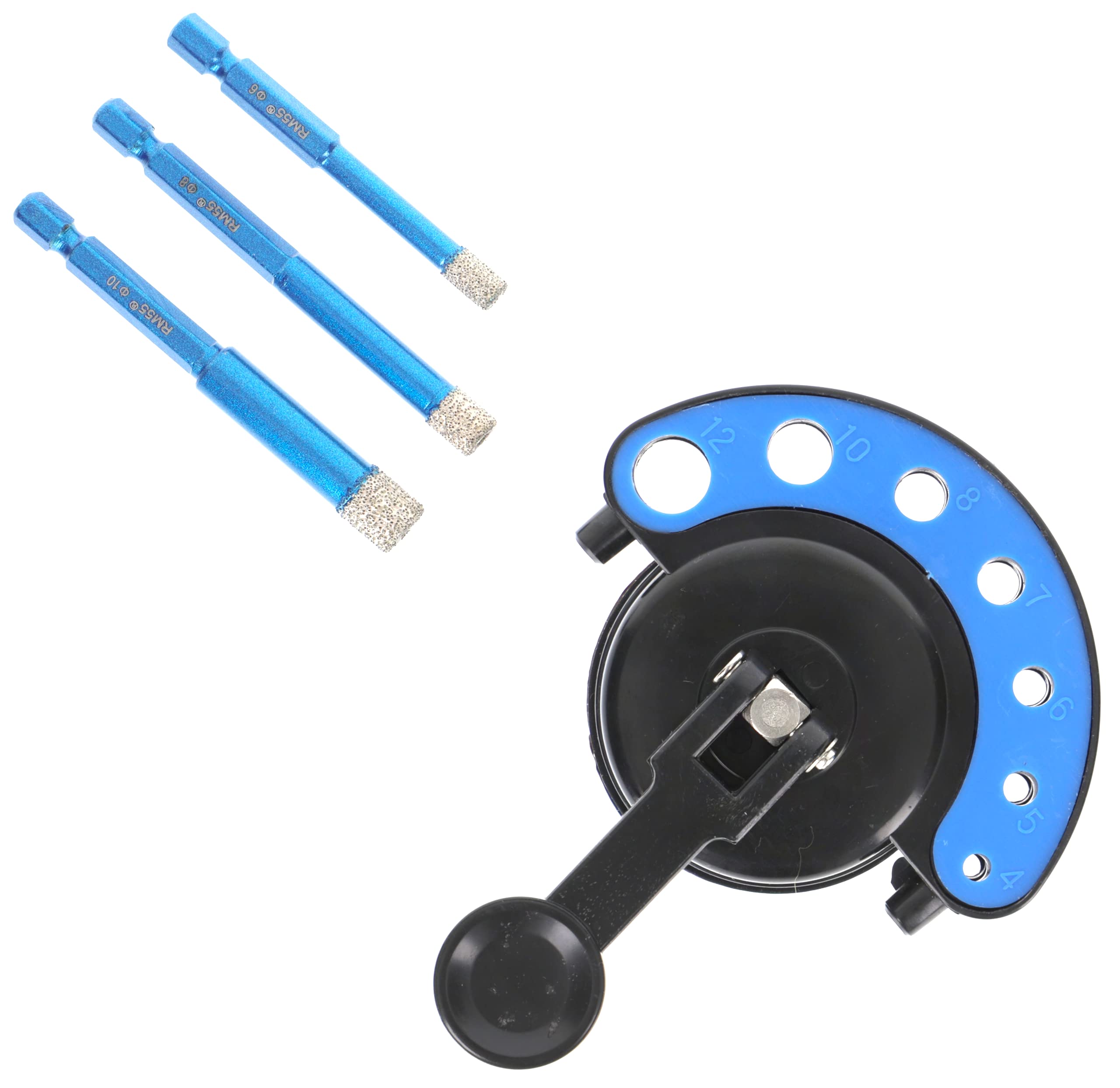 PRODIAMANT Tile Drill Bit 6 mm, 8 mm, 10 mm Set Diamond Drill Bit for Hard Tiles and Porcelain Stoneware with Drilling Aid for Drills and Cordless Screwdrivers