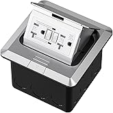 KYHSHJ Pop Up Floor Electrical Outlet with 20 Amp Stainless Steel GFCI Tamper Receptacle Outlet, Corrosive Resistant Hardware,ETL Listed,Silver