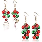 XOCARTIGE Christmas Earring Set Jingle Bell Drop Dangle Earrings Holiday Party Gift for Women Girls